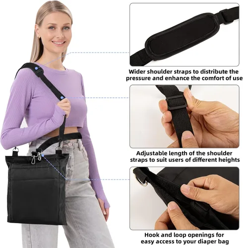 Vista 3 de Foley - Soporte para bolsa de catéter de 67.6 fl oz, fundas para bolsa de catéter con cremallera y correa ajustable, seguro, suave y discreto