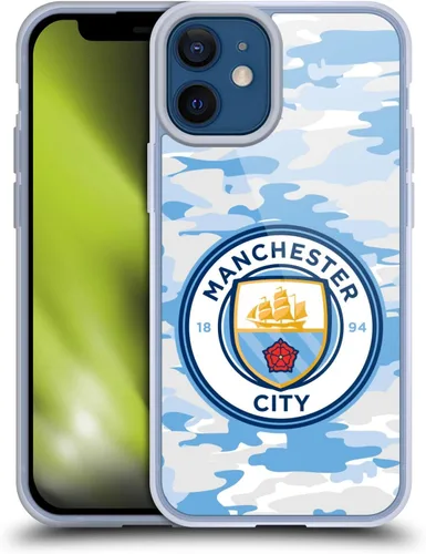 Vista 100 de Head Case Designs Funda de gel con licencia oficial del Manchester City Man City FC Blue Moon Badge Camou [protección de grado militar] compatible