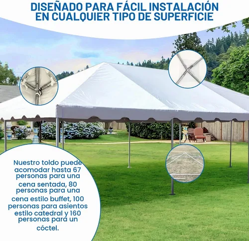 Vista 3 de Party Tents Direct - Toldo con marco de fin de semana, parte superior Blanco