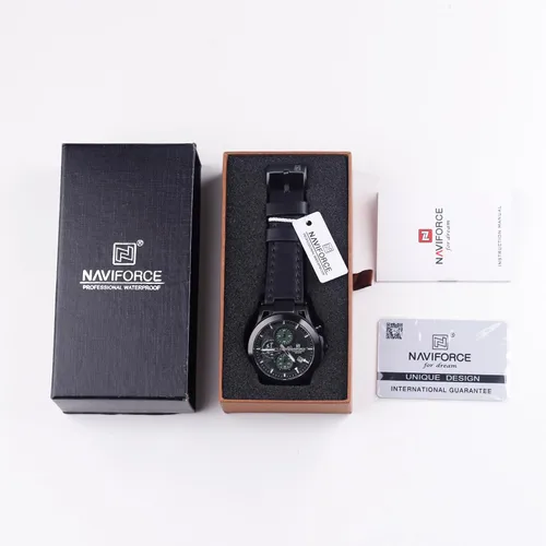 Vista 6 de NAVIFORCE Men Sport Chronograph Watches,with Calendar Quartz Mens Waterproof Wrist Watches, Genuine Leather Strap,Gifts for Man