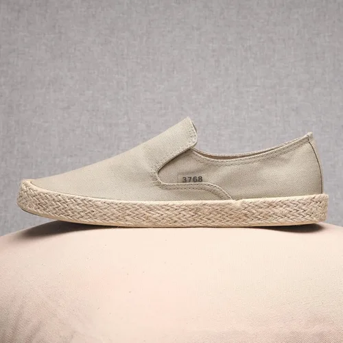 Vista 3 de Men's Breathable Solid Color Korean Version Trendy Casual Comfortable Lightweight Linen Sneaker Rack for Men Bedroom Athletic