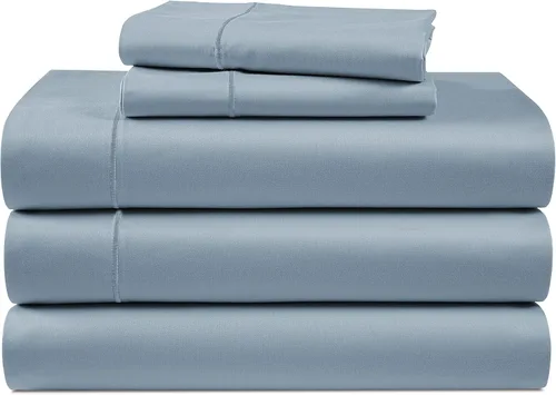 Vista 428 de LANE LINEN - Sábanas individual 100% algodón egipcio suave, cómodo y grueso de calidad de hotel, costuras reforzadas totalmente elásticas, sin