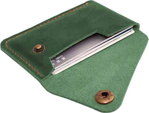 Vista 9 de Tarjetero de cuero, billetera para tarjetas de crédito, cartera tarjetero, billetera minimalista, regalo de Navidad
