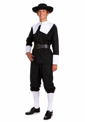 Vista 2 de Disfraz Clásico de Peregrino para Adolescente - Niño Multicolor