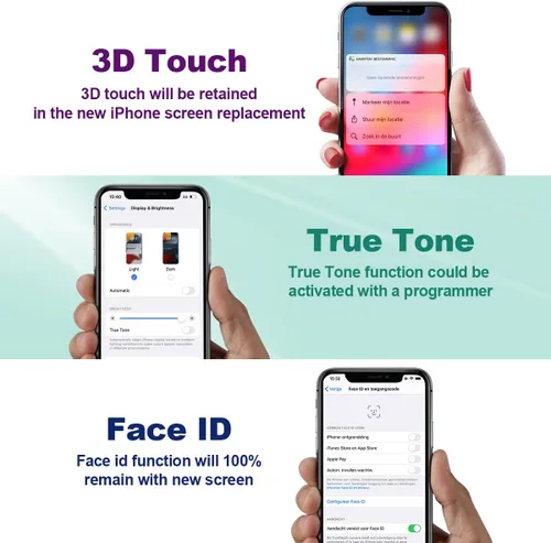 Vista 4 de [No LCD] Reemplazo de pantalla para iPhone X OLED de 5.8 pulgadas (A1865 A1901 A1902), pantalla táctil 3D digitalizador kit de reparación