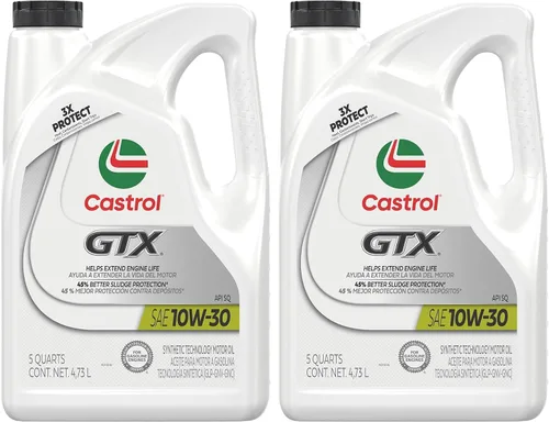 Vista 12 de Castrol Aceite de motor convencional GTX 10W-30, 1 cuarto de galón, paquete de 6