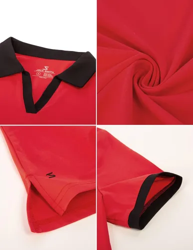 Vista 5 de JACK SMITH Camisas de golf para mujer, UPF 50+, ligeras, de secado rápido, camiseta polo de manga corta para tenis, para exteriores, tallas S-XXL