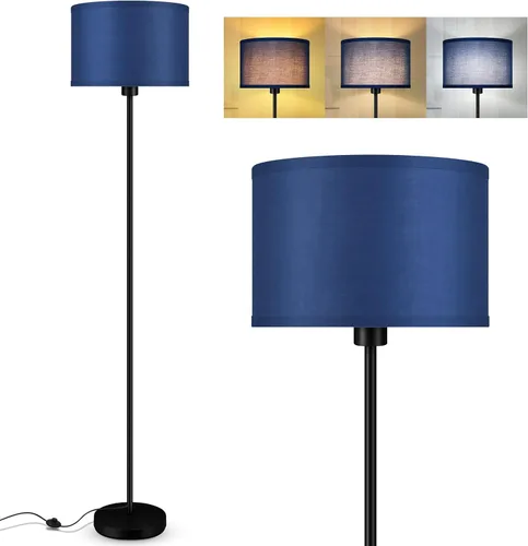 Vista 12 de Lámpara de pie negra, lámpara de pie LED de 58 pulgadas de alto, lámparas de sala de estar simples con pantalla, interruptor de pedal de pie