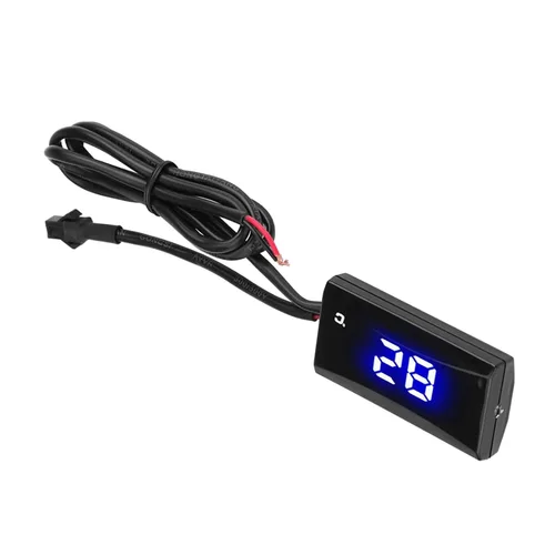 Vista 5 de Universal Motorcycle Thermometer Flashing Warning Meter 0-120 Degrees Celsius Gauge for Racing Scooter Riders
