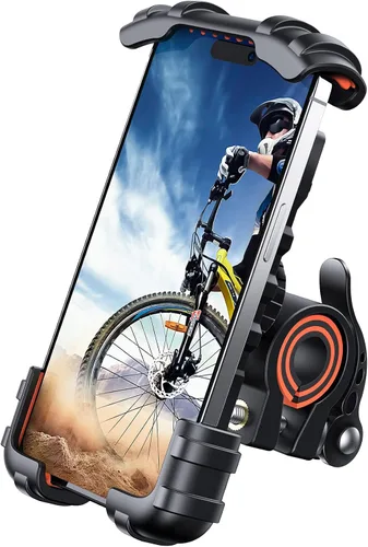 Vista 9 de Lamicall - Soporte de teléfono para bicicleta, soporte para teléfono celular, abrazadera para manubrio de bicicleta, clip para teléfono 11 Pro Max