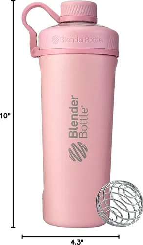 Vista 8 de BlenderBottle Radian - Botella agitadora de acero inoxidable con aislamiento, 26 onzas, rosa (paquete de 15)