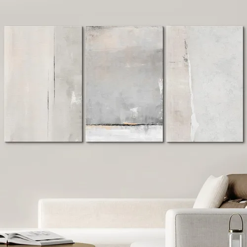 Vista 182 de wall26 Lienzo enmarcado para pared, juego de arte de acuarela pastel, paisaje rural, ilustraciones con formas abstractas, arte moderno, decorativo