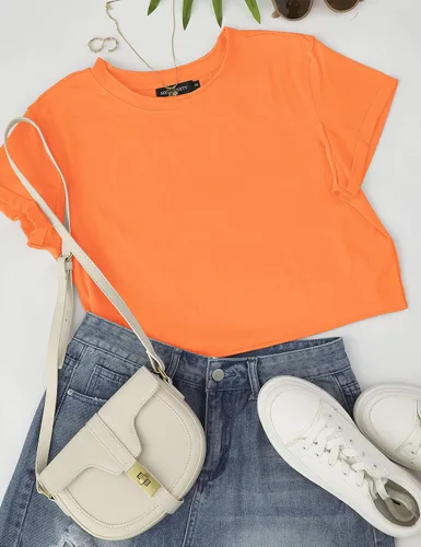 Vista 6 de MEROKEETY Camisetas cortas de verano de manga corta con cuello redondo para mujer