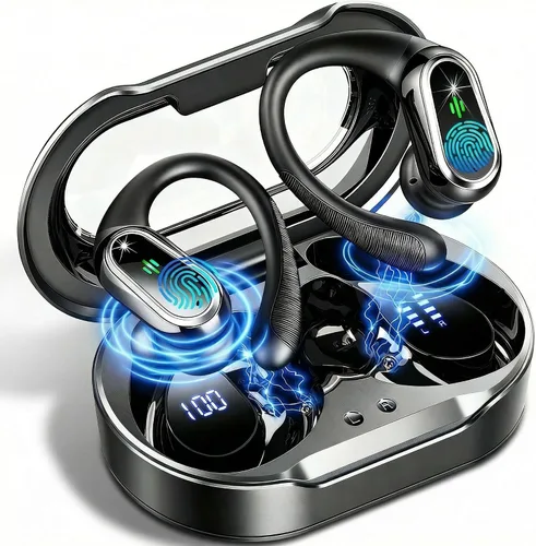 Vista 8 de Auriculares inalámbricos, Bluetooth 5.4 2026 deportivos, auriculares Bluetooth con micrófono ENC con cancelación de ruido, auriculares inalámbricos