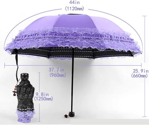 Vista 6 de FoldCompact Sun&Rain - Paraguas de viaje ligero, rosa morado, tamaño único (rosa morado)