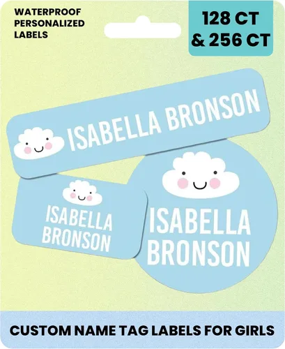 Vista 16 de Suministros escolares etiquetas de nombre personalizadas, etiquetas adhesivas de nombre personalizadas lavables para niñas, etiquetas adhesivas