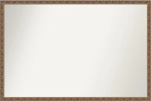 Vista 108 de Amanti Art Espejo de baño de bronce para sobre fregadero, 29 x 19 pulgadas, espejo rectangular de bronce antiguo, marco de madera tradicional