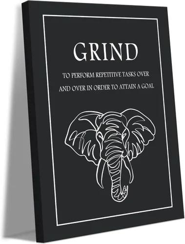 Vista 24 de Inspirational Hustle Wall Art - Lion Head withEncouraging Quotes Canvas Print Motivational Wall Decor, Black and White Office Picturtes Success