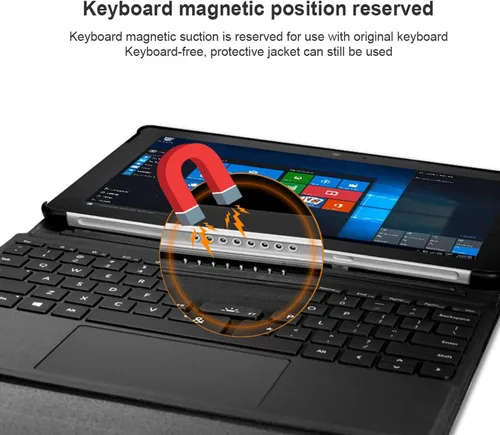 Vista 4 de Funda protectora para Microsoft Surface Pro 7 / Pro 6 / Pro 5 / Pro 4 con soporte para bolígrafo, cubierta delgada de poliéster de múltiples