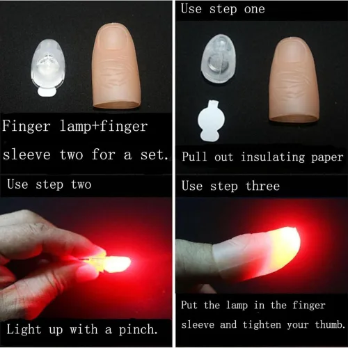 Vista 6 de MilesMagic Juego de 2 luces mágicas con punta de pulgar Luces de todas partes Luces intermitentes fáciles de hacer desde cualquier lugar de Azul