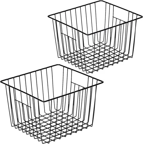 Vista 6 de Slideep Organizador de alambre grande de granja, cesta de almacenamiento de alimentos para armarios de cocina, oficina, baño, despensa, organización