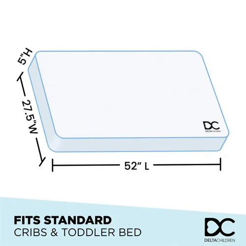 Vista 7 de Delta Children Canton - Cama para niños pequeños, albaricoque + colchón Delta Children Twinkle Galaxy de doble cara con núcleo de fibra reciclada
