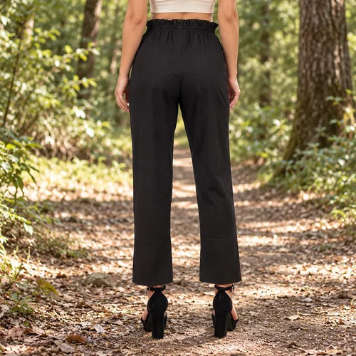 Vista 4 de Pantalones de cosplay a rayas estilo pirata renacentista medieval gótico Negro