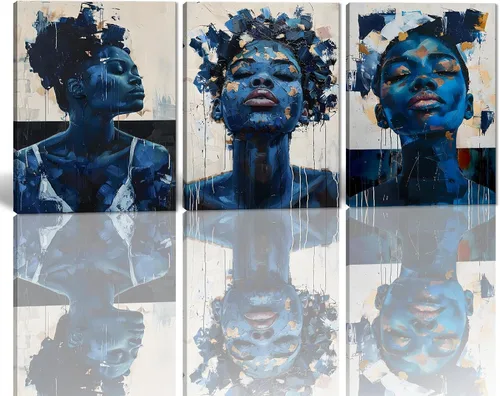 Vista 108 de MAMAGO Lienzo decorativo para pared, pintura de belleza dorada y negra, fotos de mujeres africanas, hermosos pósteres de mujer negra, impresiones