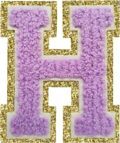 Vista 72 de 3Pcs Letter Patches Varsity Glitters Chenille,SPRT Iron on Blue Letter Patch,Alphabet Cloth Patch for Team Costume Decoration 3.1in Height S