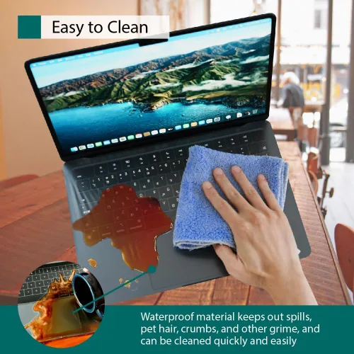Vista 3 de GOS Keyboard Cap Pro para MacBook Pro de 13" [2 unidades] – Película patentada de 0.001 in de cobertura completa con soporte Touch ID sin perforar