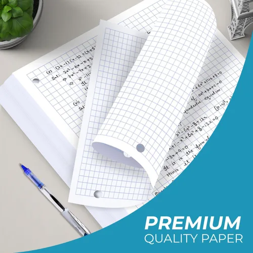 Vista 8 de Rosmonde Papel de hojas sueltas a granel, 3600 hojas, paquete de 24, hojas cuadriculadas, 8 x 10.5 pulgadas, 150 hojas/paquete, 3 perforaciones