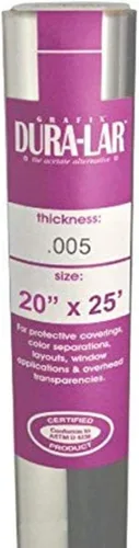 Vista 17 de Grafix Dura-Lar Película, 0.002 in, Plata, 54 in x 12 ft