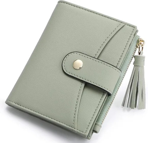 Vista 17 de yiijay Billetera pequeña para mujer, con bloqueo RFID, plegable, delgada, de cuero, para tarjetas de crédito, billetera pequeña con bolsillo