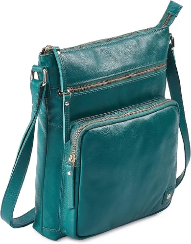 Vista 14 de Bolsos cruzados de cuero genuino y carteras para mujeres, bolsos de hombro cruzados hechos a mano, elegantes y modernos