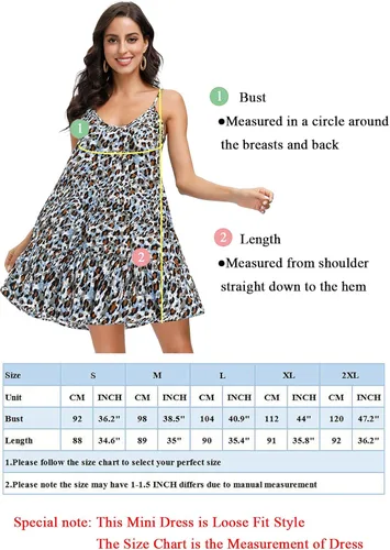 Vista 5 de COLOWANA Vestido corto con tirantes delgados para mujer cuello en V estampado floral bohemio casual verano playa con bolsillos