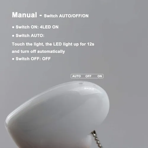 Vista 3 de Boigoo Bolso de mano con luz de hombro, luz nocturna, sensor táctil automático, Blanco