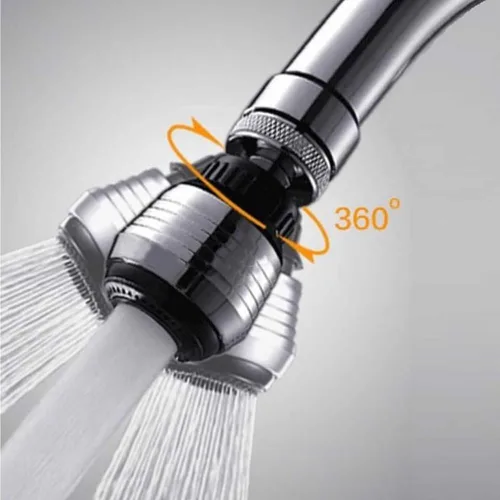 Vista 2 de Wideskall® Paquete de 3 boquillas giratorias de 360° con doble configuración, adaptador de grifo aireador, grifo de ahorro de agua