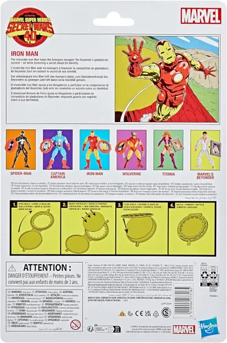 Vista 12 de Marvel Legends Series Iron Man, Avengers Retro Marvel Comics Secret Wars Figura de acción coleccionable de 6 pulgadas con escudo Marvel Legends