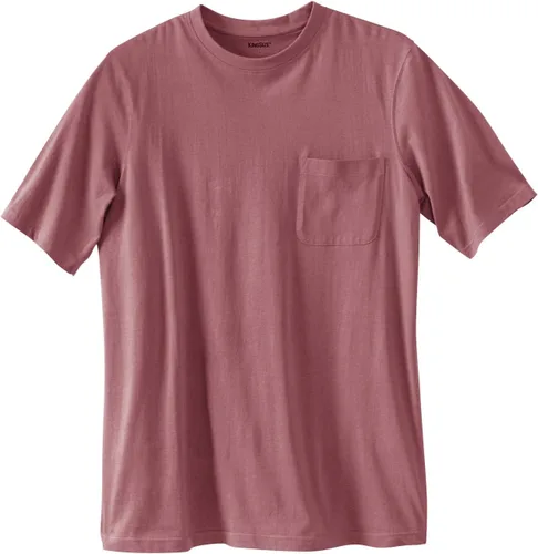 Vista 39 de KingSize Big & Tall Shrink-Less - Camiseta ligera, con cuello redondo, con bolsillo para hombre Gris Caliente Carbón