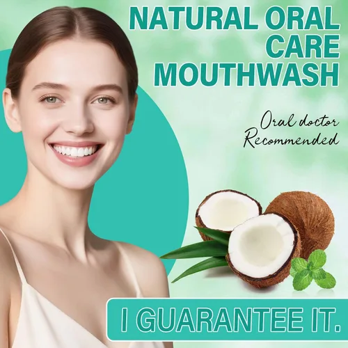 Vista 6 de Aceite de coco (8 onzas líquidas), aceite de menta para enjuague bucal, aceite de coco con raspador de lengua, aceite de coco natural para tirar