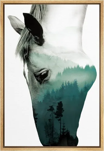 Vista 35 de SIGNWIN Lienzo enmarcado para pared, decoración de guardería de bosques, pájaros voladores, acuarela, montaña, bosque, naturaleza, arte moderno