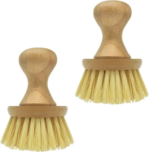 Vista 7 de LOLA Cepillo vegetal con perilla de bambú cómodo, cerdas de polietileno duraderas, bambú natural, fibras son botellas de soda/agua recicladas, 1