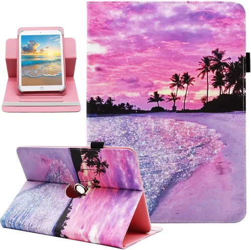 Vista 12 de Funda universal para tablet Android de 7 y 8 pulgadas, Dluggs de piel sintética, con soporte giratorio de 360 grados y múltiples ángulos