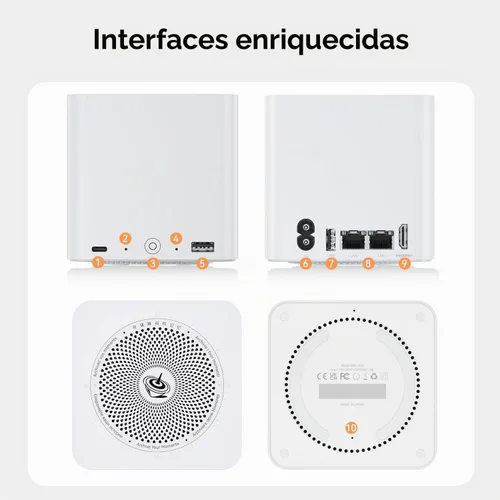 Vista 9 de Beelink ME Mini PC, NAS de escritorio Intel N95 12G LPDDR5, 1TB M.2 PCIe 3.0x1 SSD, 6 x ranuras SSD M.2, LAN dual 2.5G/servidor