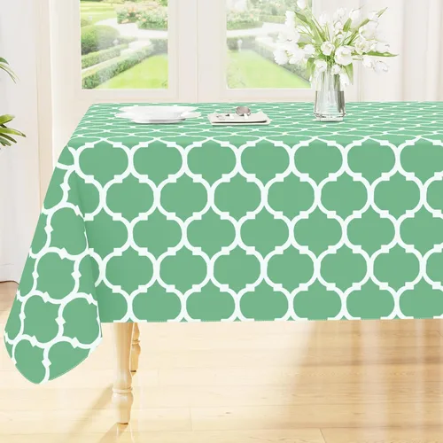 Vista 13 de Smiry - Mantel cuadrado de vinilo impermeable con respaldo de franela para mesas cuadradas, manteles de plástico lavables a prueba de derrames