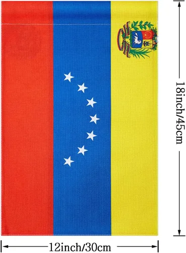 Vista 2 de Bandera venezolana de jardín venezolana para decoración de interiores y exteriores, para patio exterior, 12 x 18 pulgadas, doble cara, celebración