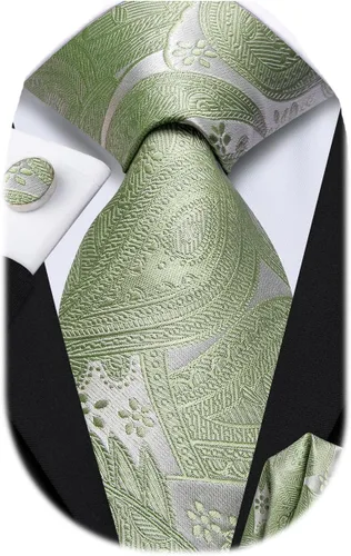 Vista 228 de Dubulle Corbata tejida de cachemira para hombre y gemelos de pañuelo para hombre, conjunto de gemelos para boda formal y negocios