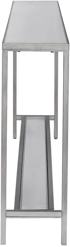 Vista 9 de Uttermost Hayley - Mesa consola de cristal transparente y plata de 60 pulgadas de ancho