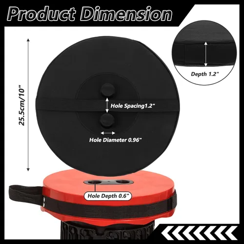 Vista 2 de Paquete de 2 cojines plegables de espuma viscoelástica gruesa para taburetes telescópicos, Oxford impermeable con correas elásticas, portátil