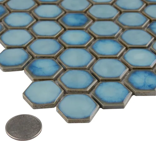 Vista 4 de Merola Tile Hudson - Azulejo de porcelana hexagonal de 1 pulgada (11-7/8 x 13-1/4 pulgadas)